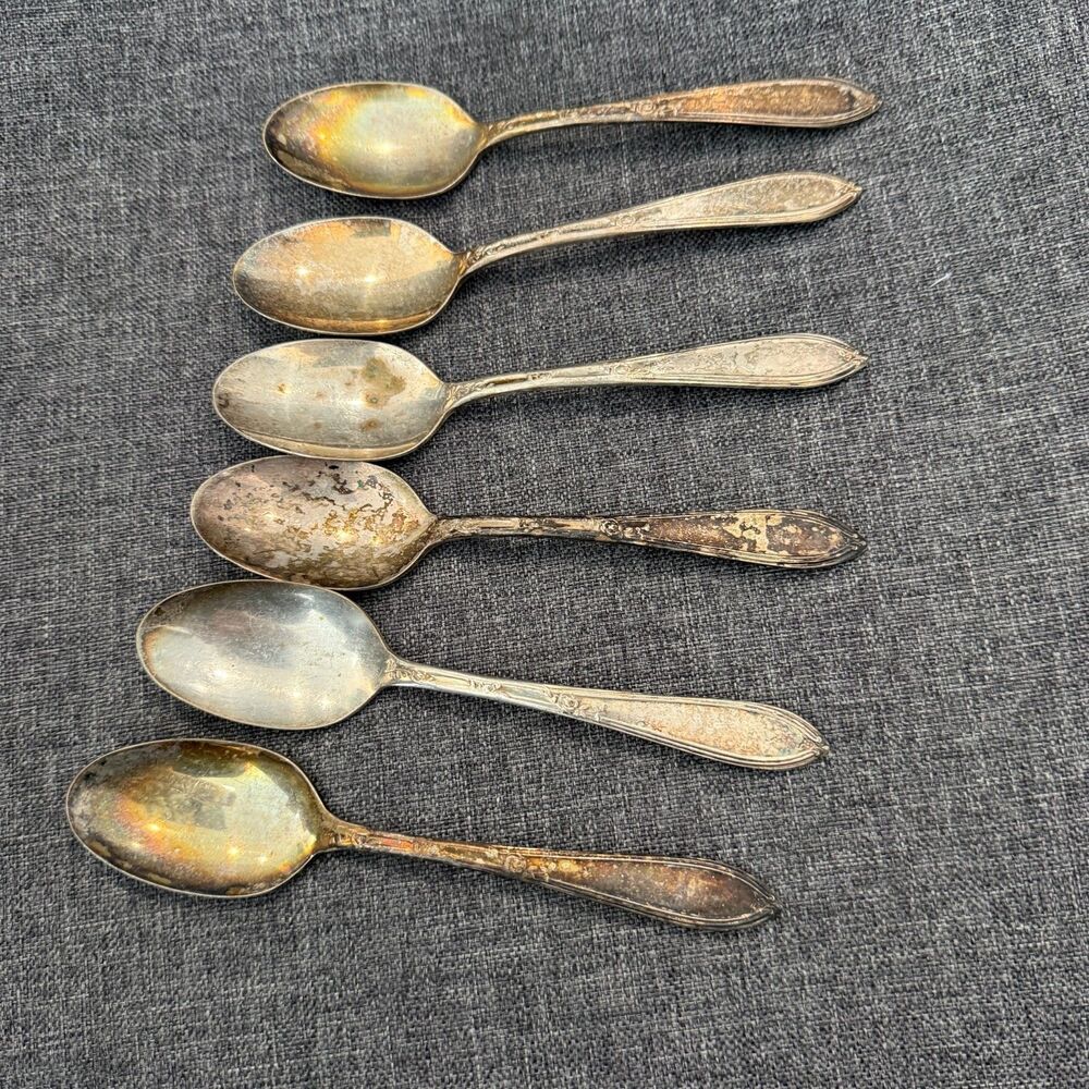 Antique New England Silver Plate Co. 1919 Rosemary Pattern Silverplate Teaspoon